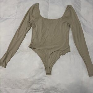 Lululemon body suit Long Sleeve One Piece in Tan